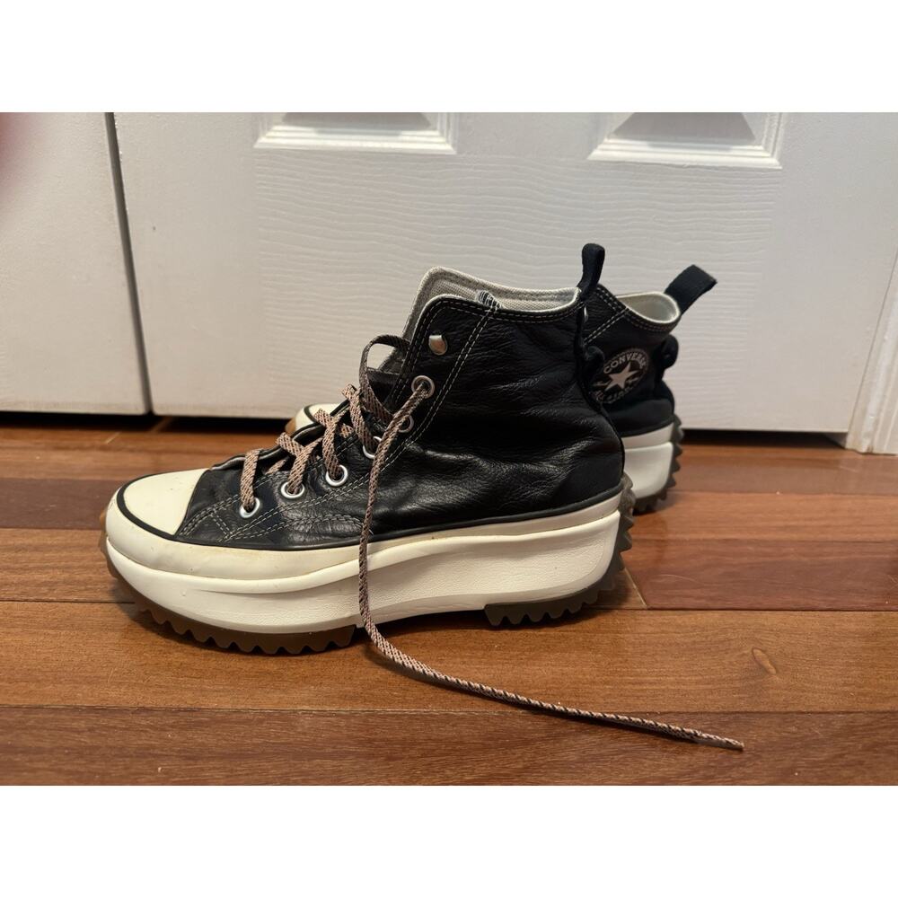Converse Run Star Hike Platform Leather Hi Top Boot, A04306C Multi Sizes Black/G - Picture 2 of 16